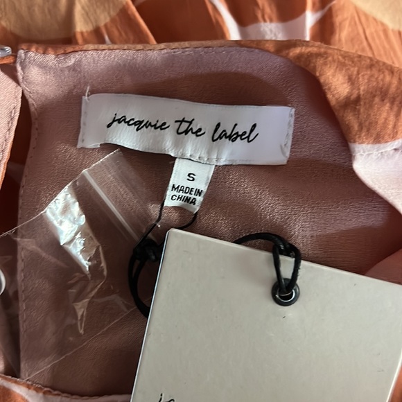 Jacquie the Label Babydoll Dress Orange Floral Flutter Sleeve Square Neckline - Picture 5 of 7